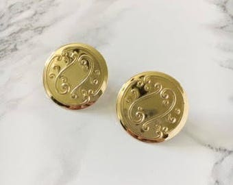 swirl disc earrings
