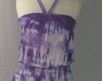 Tie neck bloused halter top S