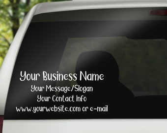 Business Car Decal Custom Car Window Decal Personalized