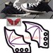 4x4 5x7 BAT DRAGON Shoe Wings Machine Embroidery In-The-Hoop Design Goth Costume superhero cosplay Steampunk Fantasy Batman shoelace charm