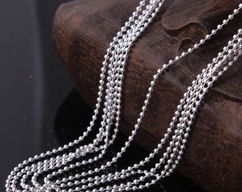 Free Shipping* - 10 pcs Silver Plated Necklace Ball Chain with Lobster Clasp Wholesale Price (SSS1011)