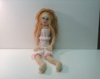 Hand Knitted Doll and Accessories