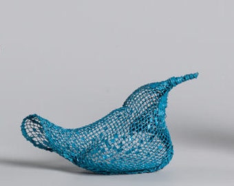 Blue bird, wire mesh sculpture, wire art, metal sculpture, contemporary metal art, decorative art, one piece, unique gift, gift, home decor