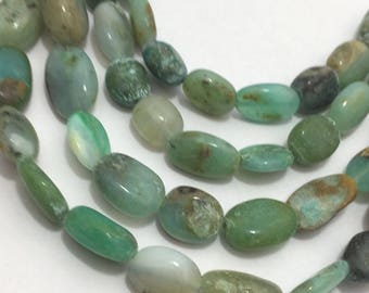 Natural Peruvian Opal Plain Oval Beads, 8mm to 14mm, 8 inches, Blue Beads, Opal Beads, Gemstone Beads, Semiprecious Stone Beads