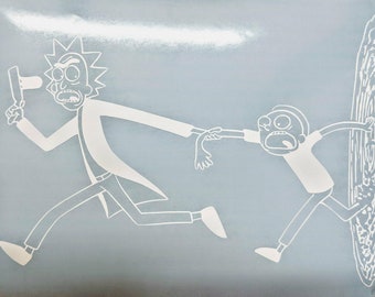 Sale Ends TODAY! Rick and Morty Running With Portal Vinyl Decal for Home or Car