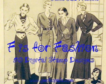 F es para Fashio Digital Stamp