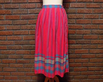 Vintage 90s PINKY Cotton A-Line Button Down Skirt Women's S
