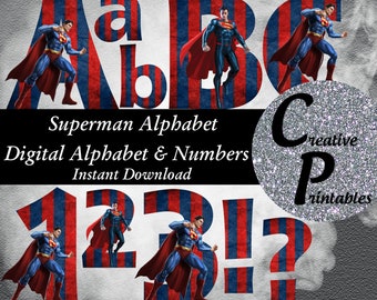 superman alphabet etsy