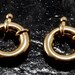 Vintage SPring RIng CLasp Pair GOld TOne Metal 20mm Jewelry Making Accessory
