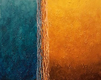 Brown Blue Textured Abstract