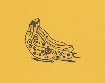 Banana Bunch Clear Polymer Rubber Stamp made from a hand-carved stamp