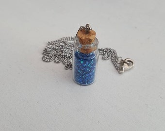 Blue stardust necklace.