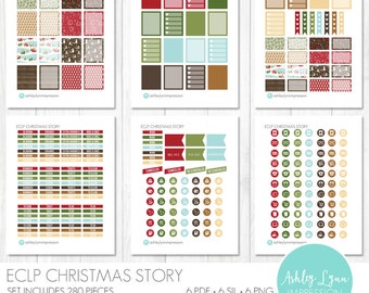 ECLP Christmas Story Printable Planner Stickers