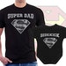 Super Dad and Sidekick, Dad and Baby Matching t shirt bodysuit, onepiece Superhero set, black and white, christmas gift for dad and baby