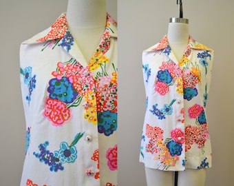 1970s Hawaiian Casuals by Stan Hicks Blouse