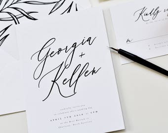Handwritten Calligraphy Wedding Invitation, Modern Calligraphy, Modern Wedding Invite, Whimsical Calligraphy, Clean Calligraphy, Handwriting