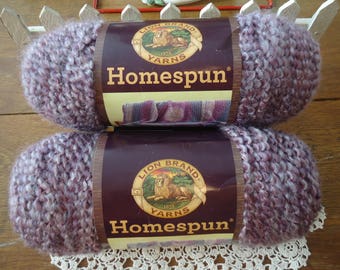 Lion Brand Homespun Baroque Bulky Yarn Two Skeins 60x Each Acrylic