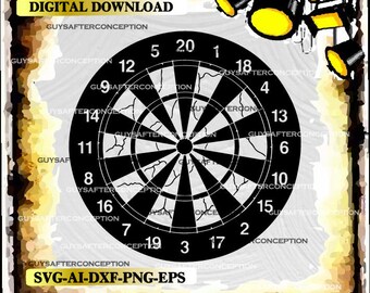 Dart Board Vector Images SVG Files Digital Cutting Files Ai - Eps - PNG - DXF - Svg - A1