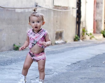 Baby girl outfit / Floral baby romper / Toddler girl romper / Girls romper / Boho baby girl clothes / Summer baby girl clothes /Girls outfit