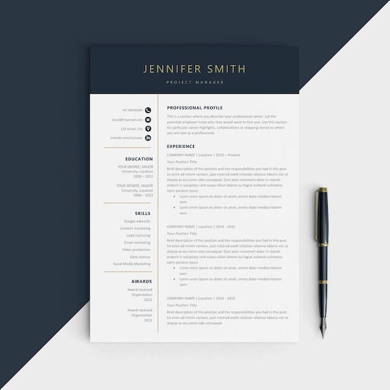 modern resume template modern cv for microsoft word