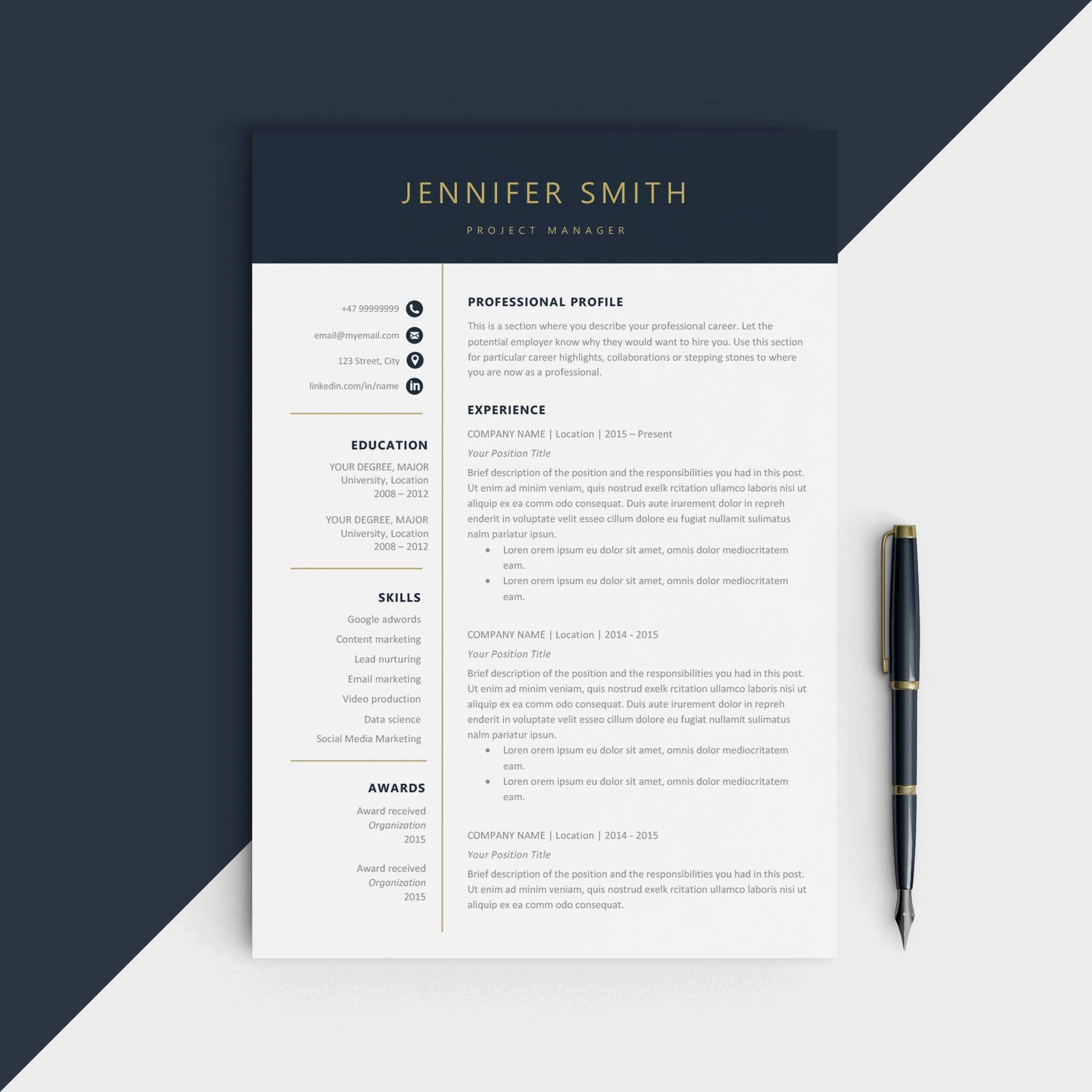 resume Modern Resume Design modern resume template cv for microsoft word