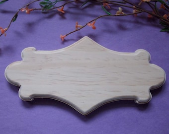 Door Plaque Fancy Unfinished Wood DIY