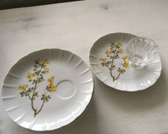 Vintage Set of Six Snack Plates, Vintage Plates , Snack Plates