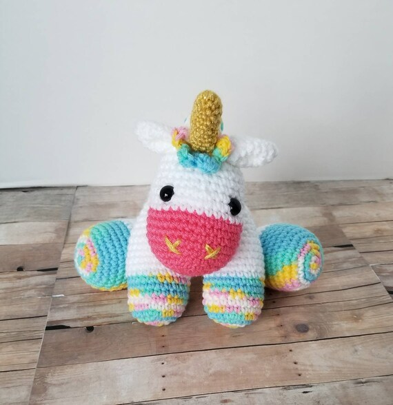 rainbow unicorn plush animal