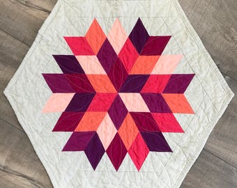 modern table topper | quilted table runner | modern mini quilt | Rock Candy quilt