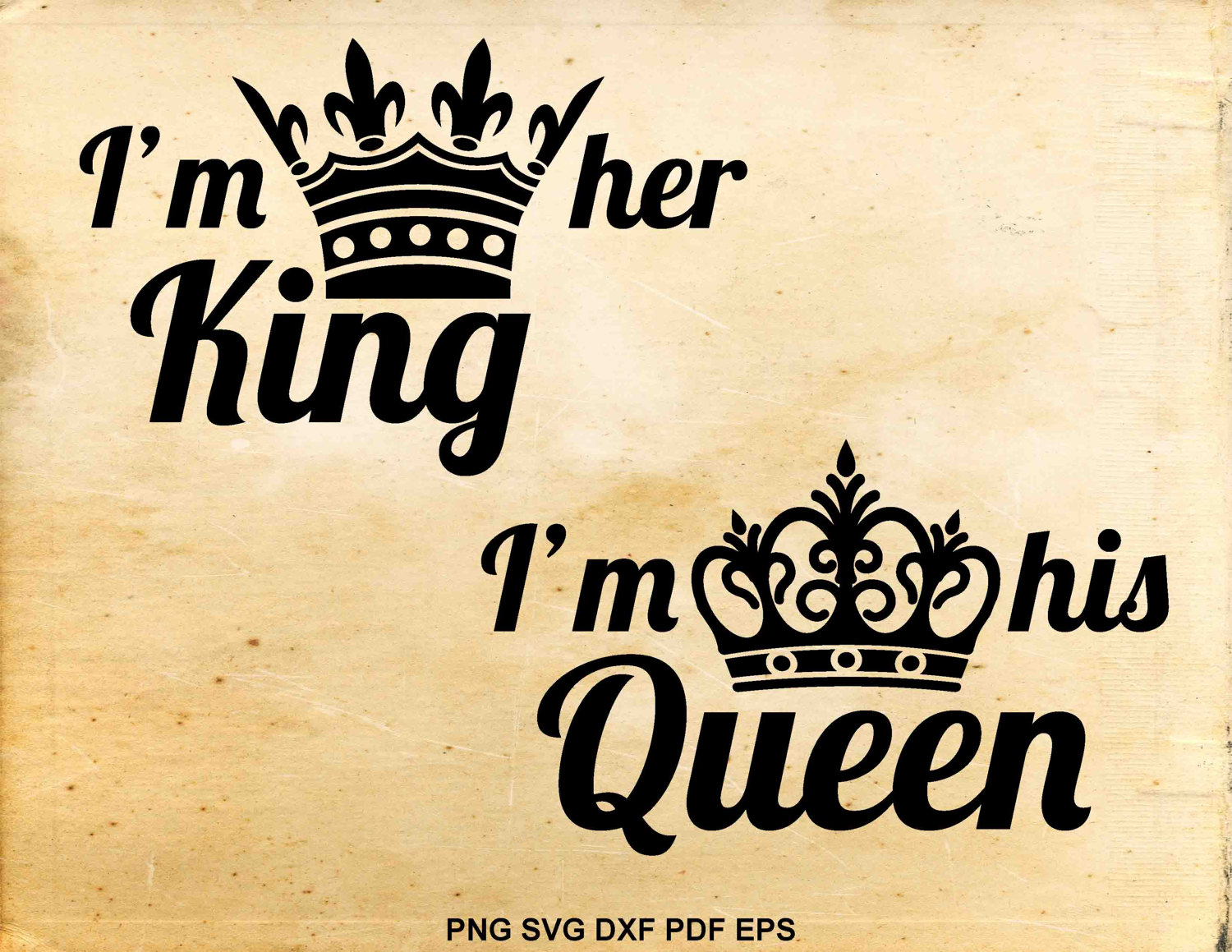Download King and Queen svg files Wedding svg His hers vector Svg