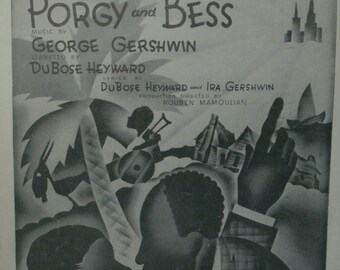 Bess You Is My Woman, sheet music by George Gershwin, DuBose Heyward, Ira Gershwin, 1935, good shape, from musical Porgy and Bess, Vintage