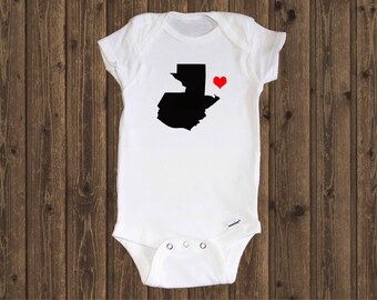 Guatemala| Onesie Bodysuit Infant Clothing Map Outline