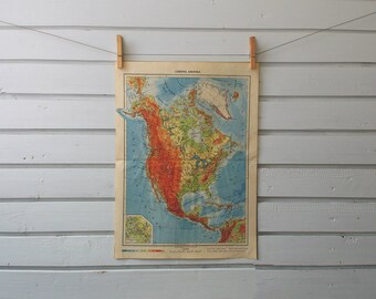 1951 Vintage North America Map