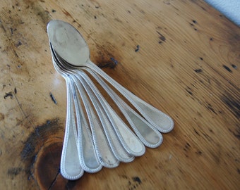 Vintage EPNS A1 Sheffield England Silver Plated Soup Spoons Vintage Sheffield England Silver Plated Flatware from The Eclectic Interior