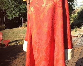 Hooded Vintage Curtain Wrap Coat