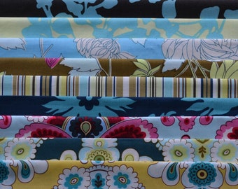 Fabric SALE, Amy Butler Fabric, Fat Quarter Bundles, Chrysanthemum Flower, French Wallpaper, Quilting Fabric, Cotton, Fabric Closeout Sale