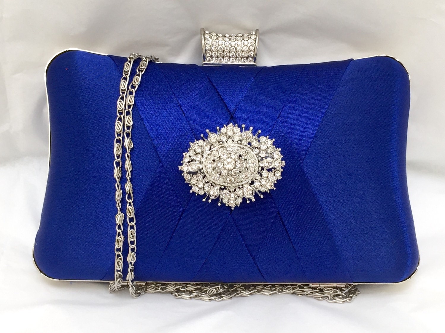 gold and blue clutch