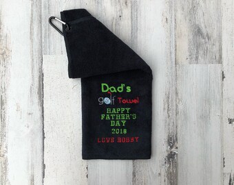 Golf Towel - Personalized Embroidered Golf Towel - Fathers Day Golf Towel - Fathers Day Gift