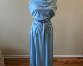1970s maxi dress/ belted dress