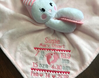 Personalized Teething Baby Mini Blanket/ Lovey/ Blankie