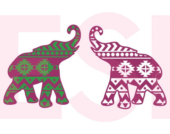 Download Aztec pattern Elephant SVG DXF EPS design vinyl cut files