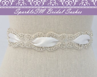 Crystal Dress Sash, Bridal Belt, Bridal Sash, Rhinestone Sash, Rhinestone Belt, Beaded Bridal Belt, Wedding Sash, Wedding Belt, Satin Sash