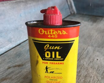 Outers Oil Tin | Outers Gun Oil Can | Vintage Outers 445 Gun Oil For Firearms