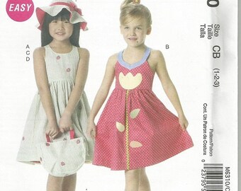 McCall's 6310 Girls Sundress Pattern SZ 1-3