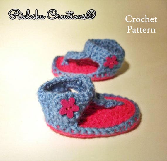 PDF Crochet pattern baby girl sandals /size 03 months