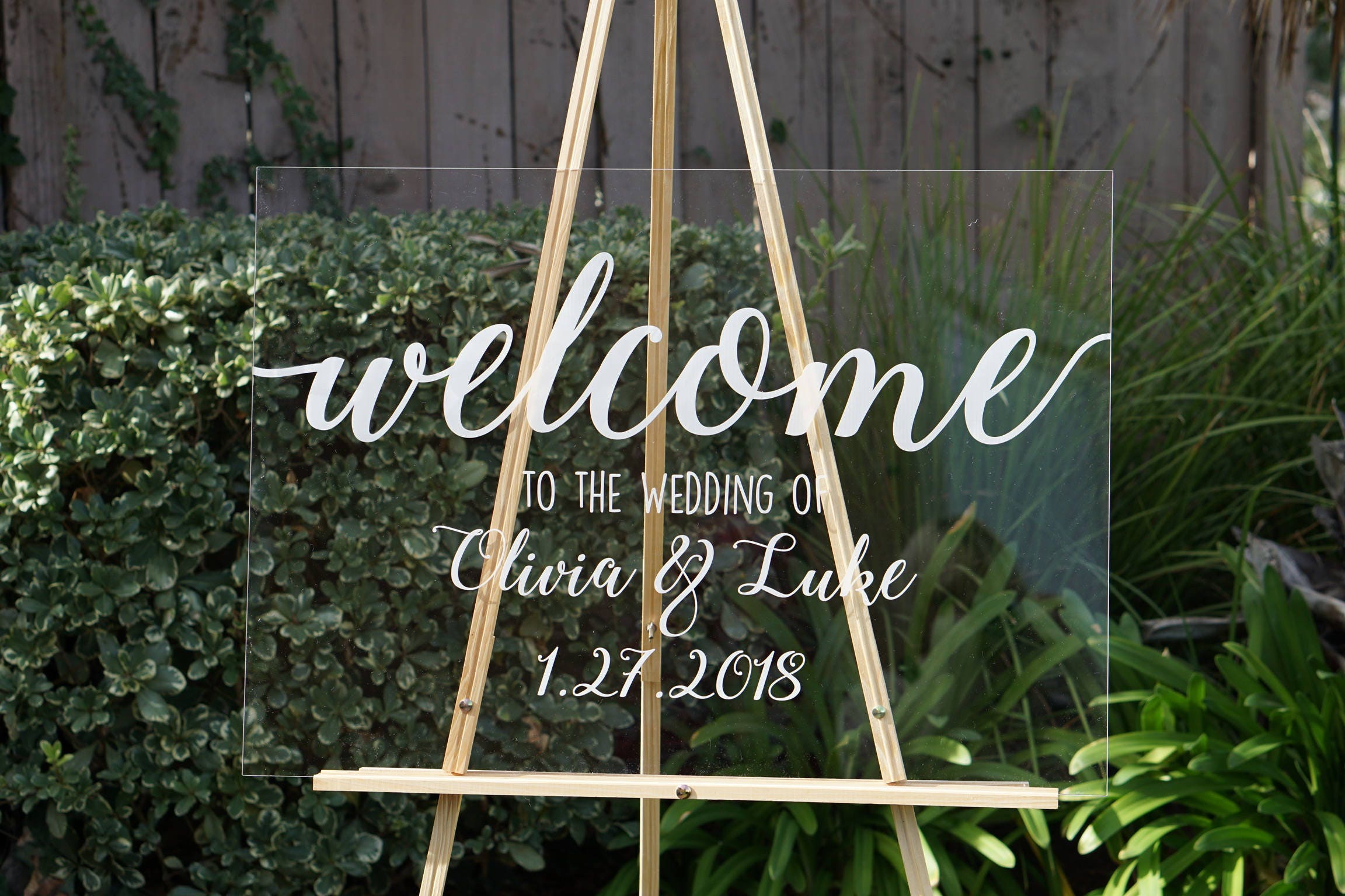 Clear Wedding Sign, Wedding Signs, Personalized