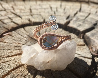 Abalone 14 ct. Goldfill and Sterling Silver Wrap Ring