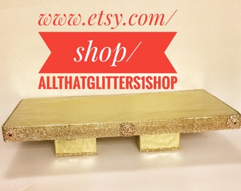 19x12 Gold Square Cake Stand