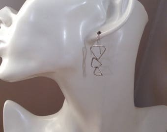 Contemporary Sterling Silver Triangle Geometric Earrings