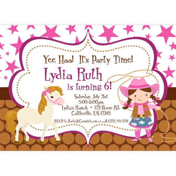 Cowgirl Invitations Free 6